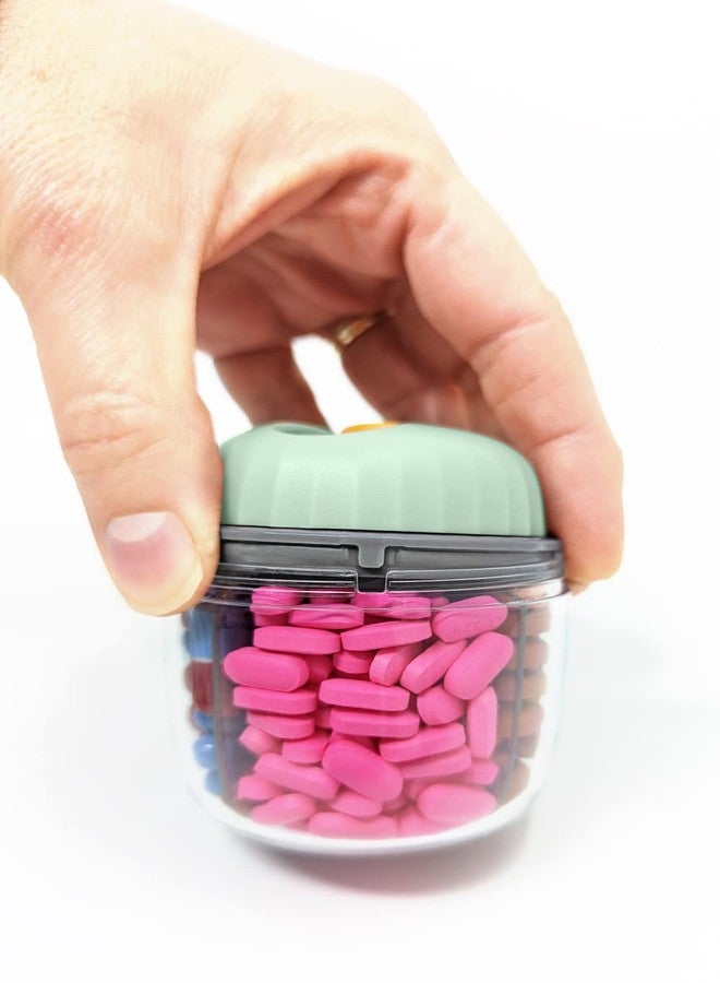pill thing علبة تنظيم صغيرة لتوزيع الأدوية، علبة أدوية يومية للسفر مع إغلاق محكم (صغيرة - خضراء) - Image 3